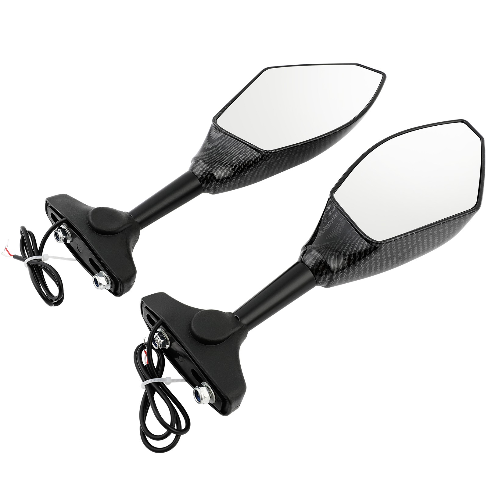Motorcycle Rear View Mirrors LED Turn Signal For Kawasaki Ninja ZX6R ZX636 ZX9R