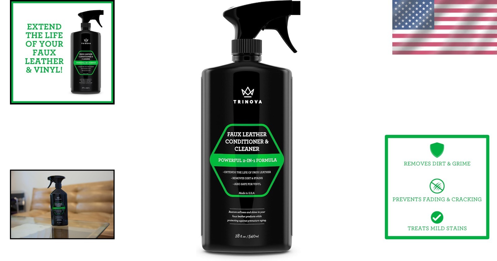 All-in-One Faux Leather Cleaner & Conditioner – Restores & Protects for a Lux…