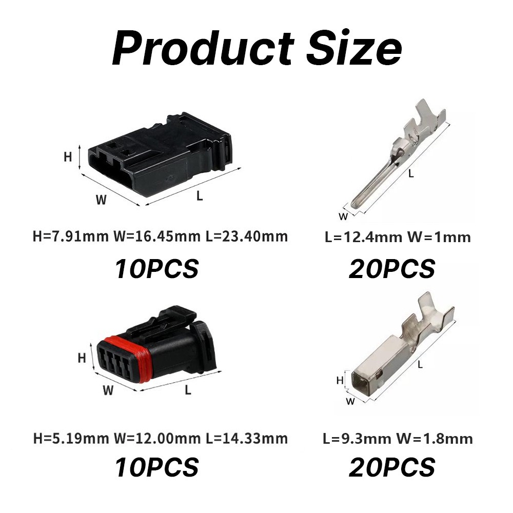 4 Pin For Harley Davidson Automotive Male Female Connector Plug Kit MX19004S51