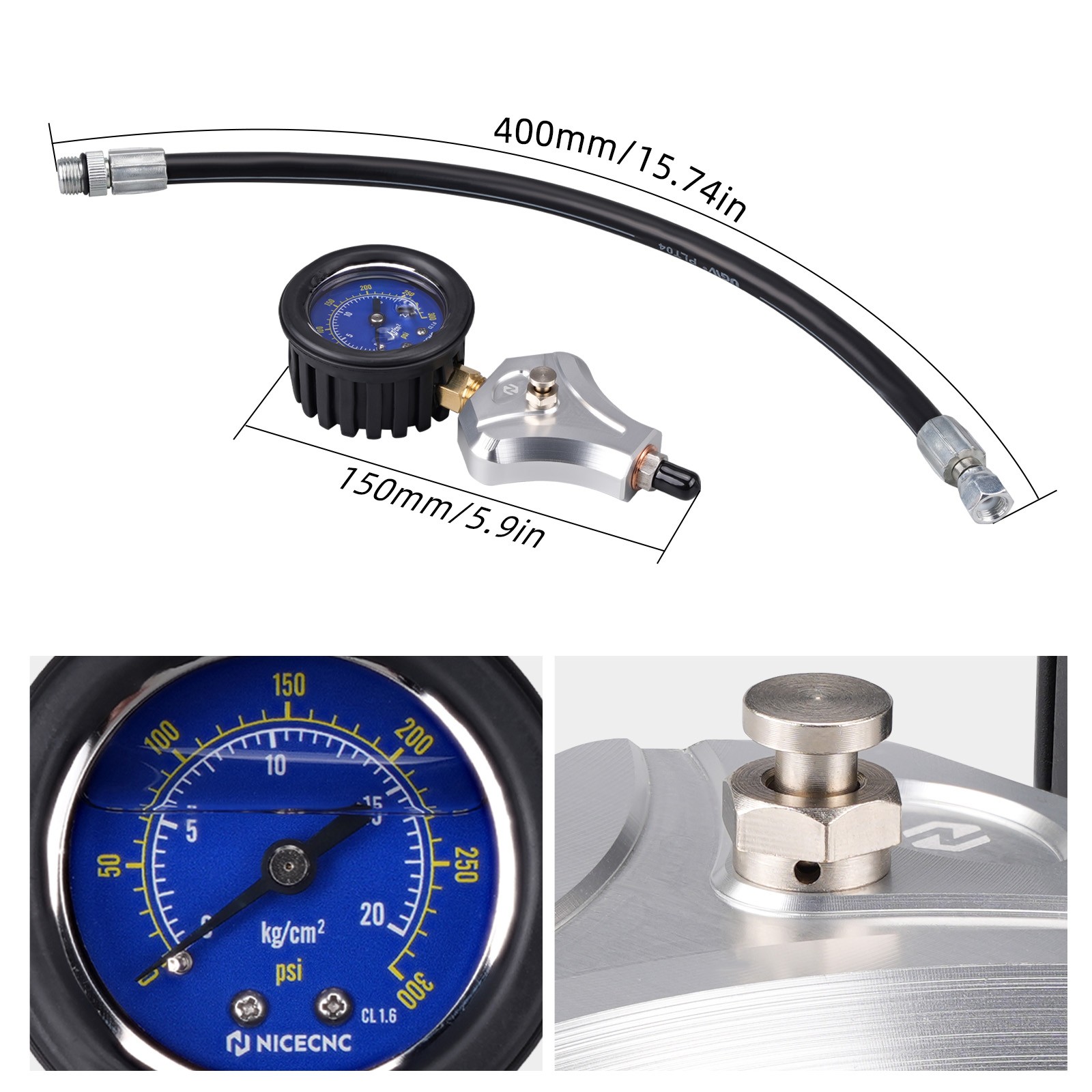 NICECNC Engine Cylinder Compression Gauge Tester for 2-stroke/4-stroke engines