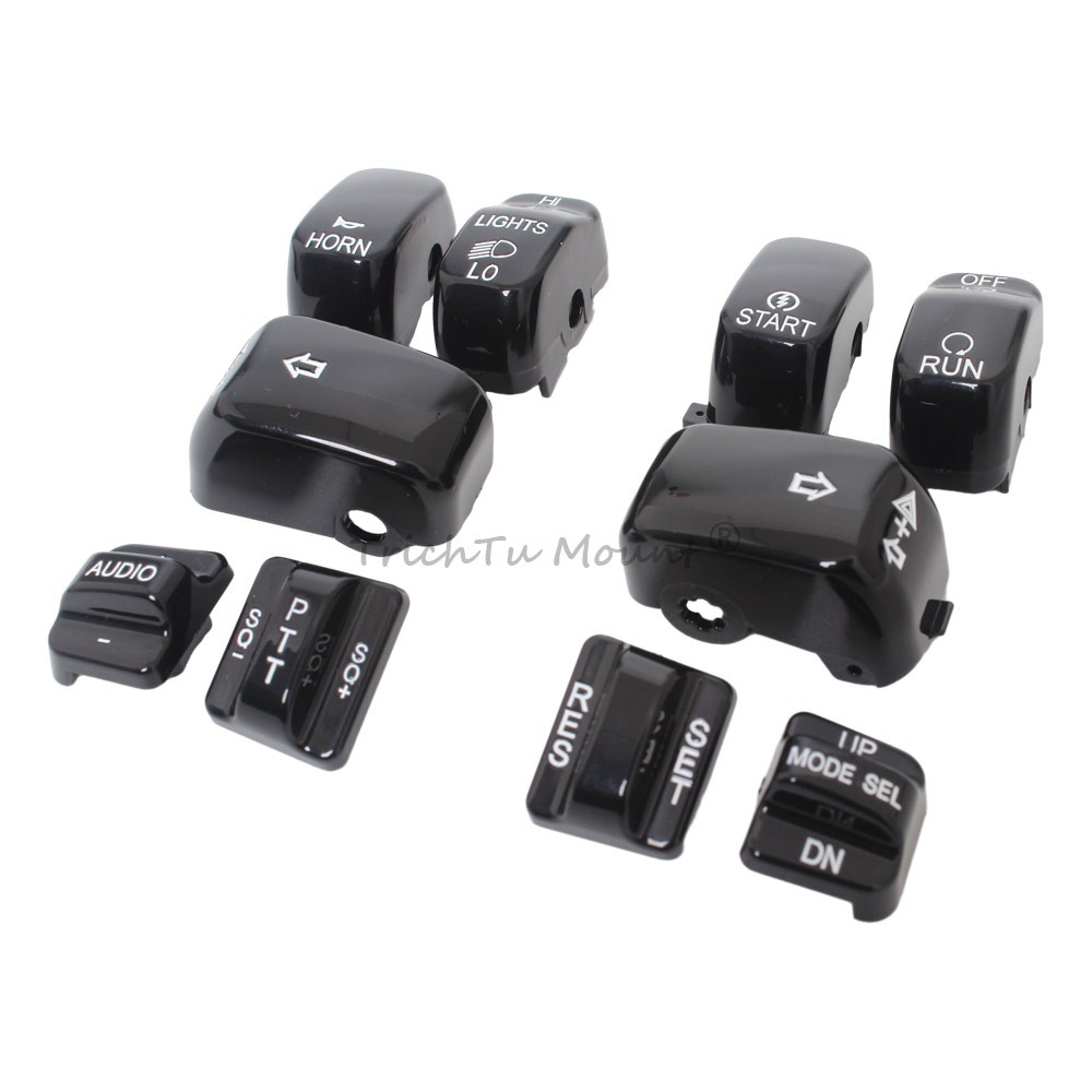 Hand Control Switch Caps Black Fit for Harley XL Dyna Electra Street Glide 96-13