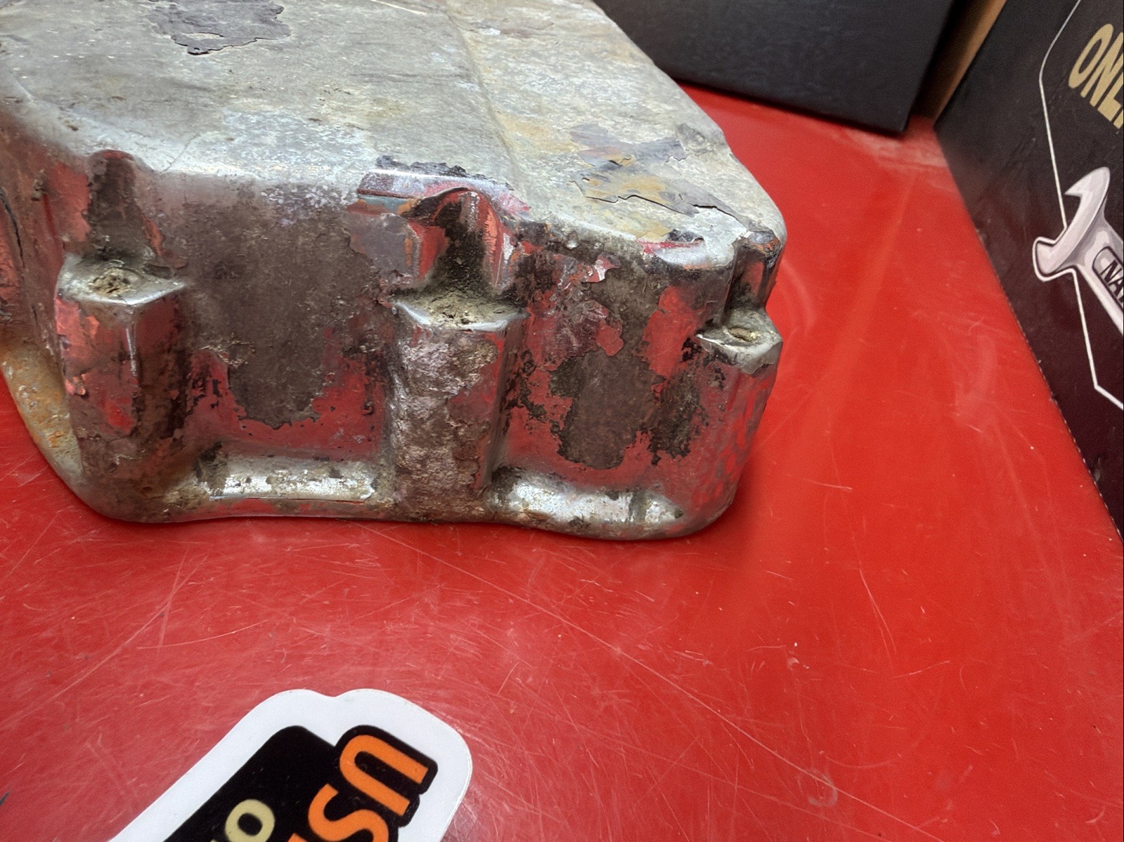 Harley Panhead Cast Aluminum Rocker Box Chopper ONE SINGLE BLEM CORROSION ART