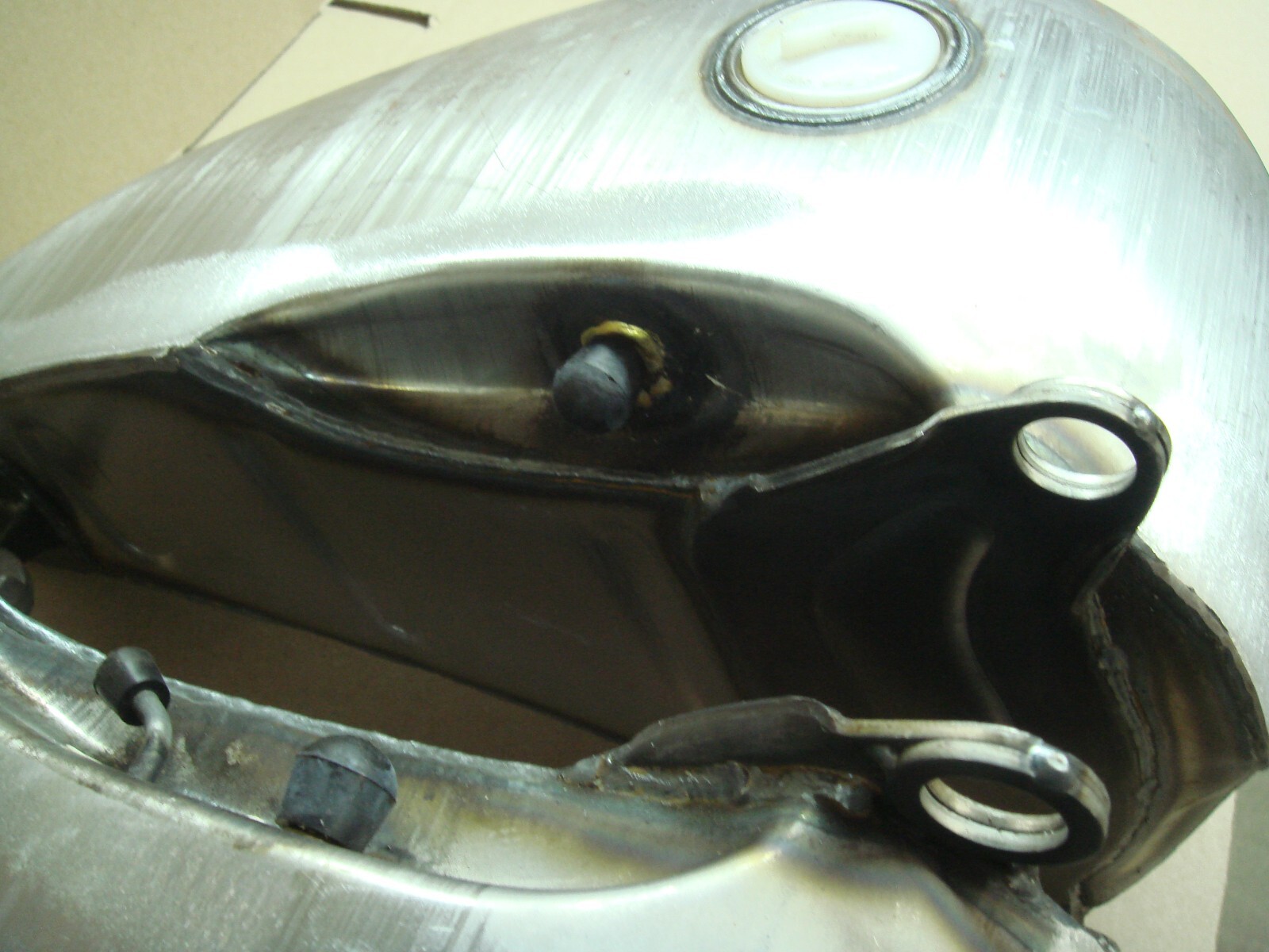 Harley Gas Tank Split Softail 1984-1999 Raw Steel Left Petcock V-Twin 38-0152 X1