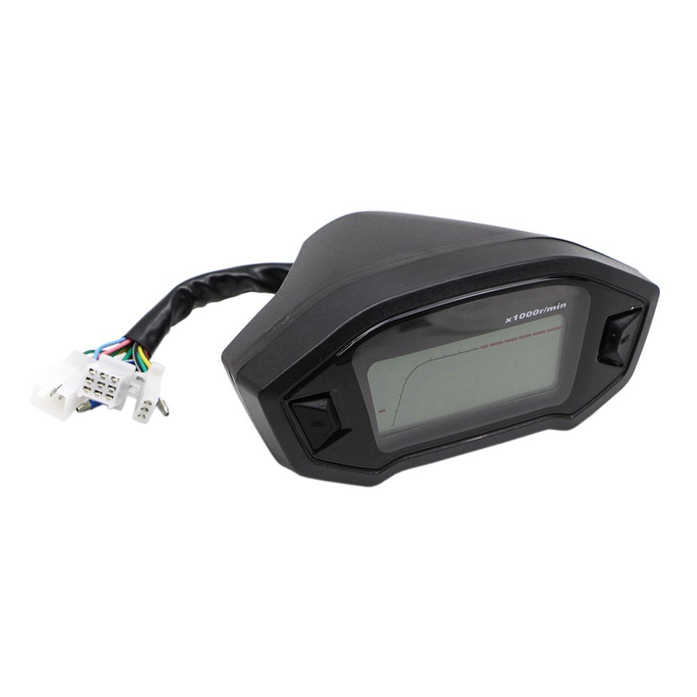 Fit for 12V Universal Motorcycle Speedometer Odometer Tachometer LCD Digit Gauge