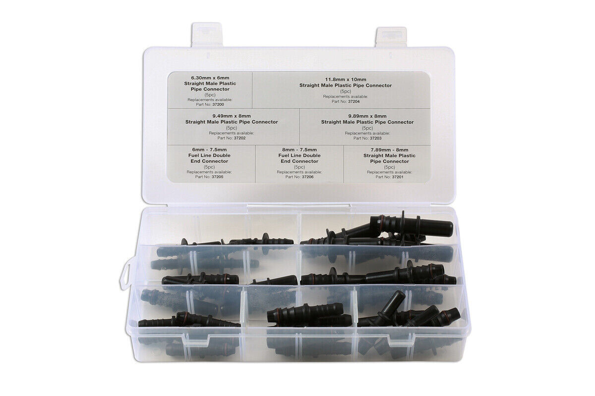 Connect 34032 Straight Fuel Line Pipe Connectors Assortment Tool Set Kit 35pc