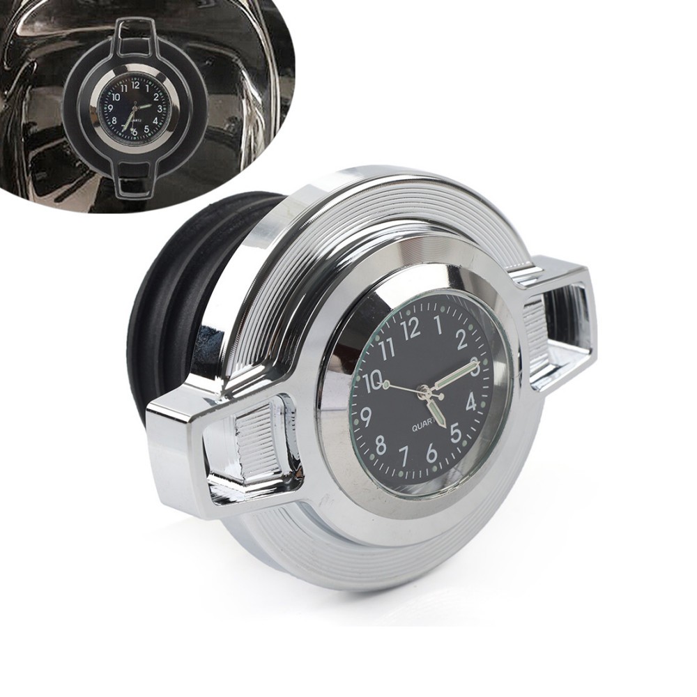 Fuel Gas Tank Oil Cap Cover W/ Clock For-Harley Touring Sportster Dyna Road King