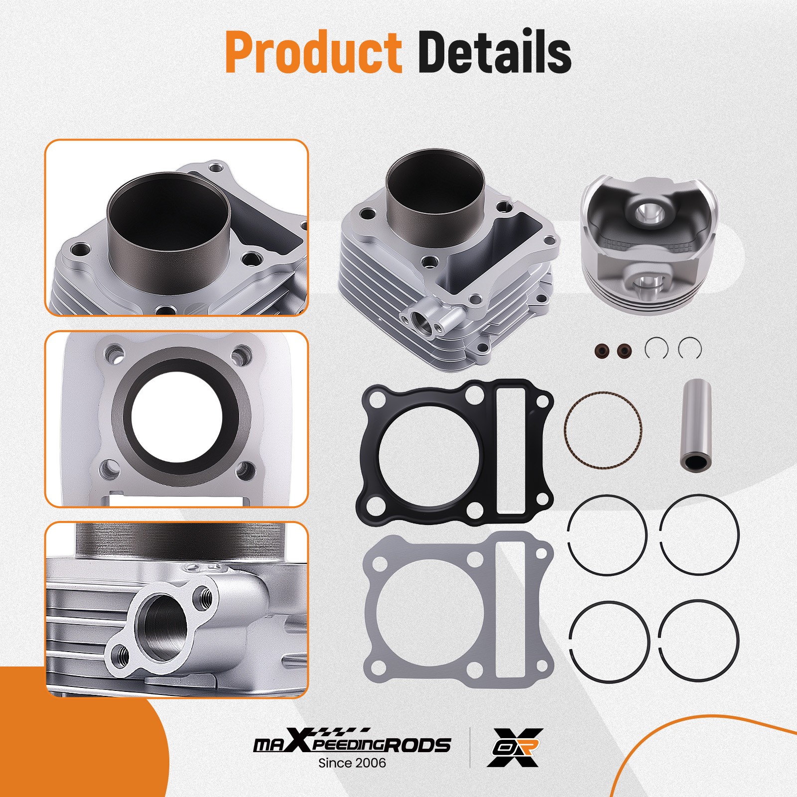 Complete Cylinder Top End Kit for Suzuki GN125 GS125 EN125 DR125 1982-2013