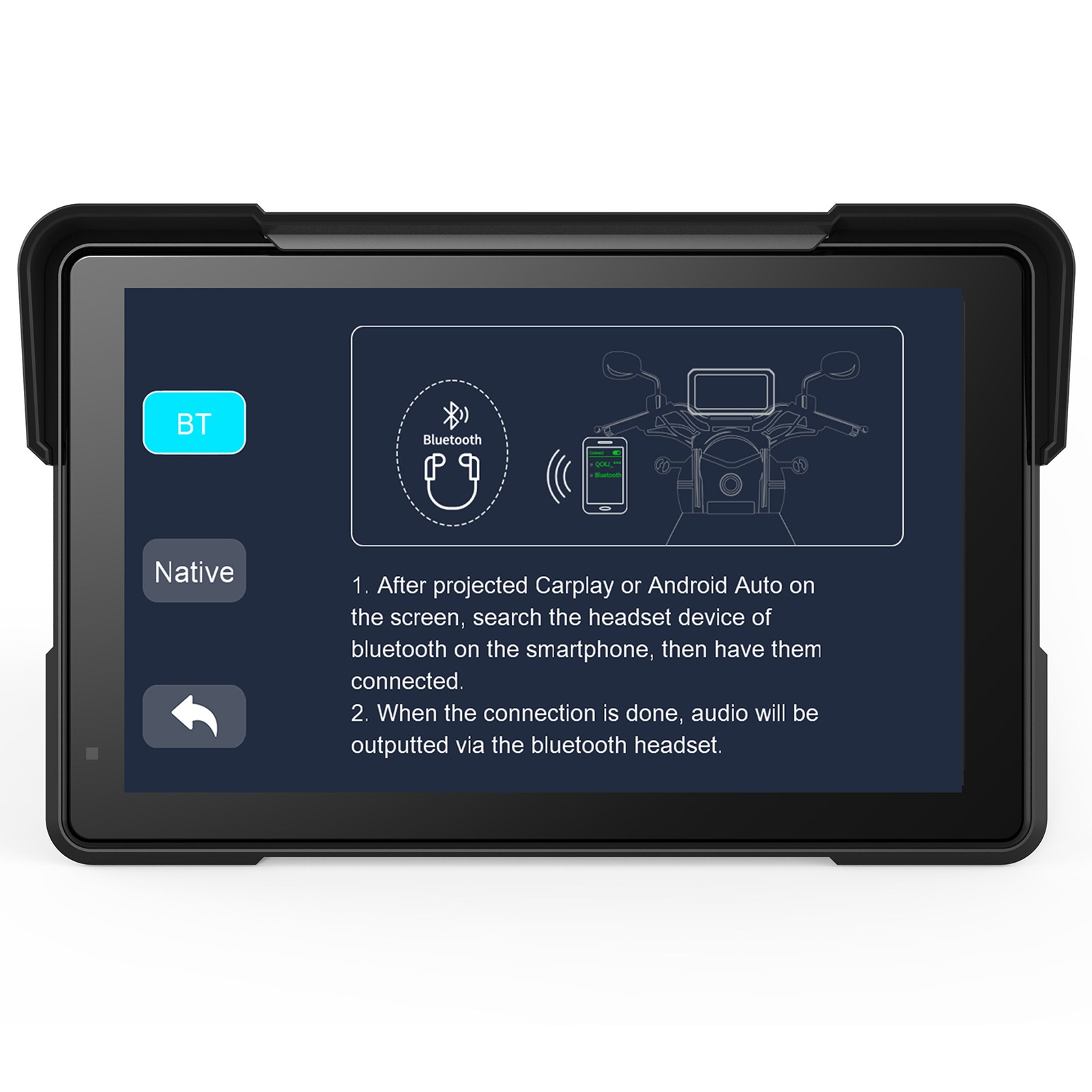 7″ Motorcycle GPS Navigation Touch Screen Wireless CarPlay Android Auto Cam WIFI