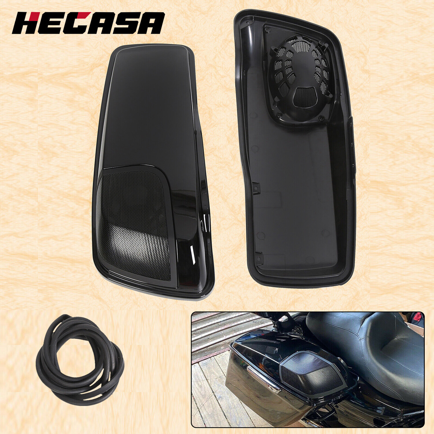 Saddlebag Lids Speaker 5×7 Cutouts For Harley Touring Road King Glide 2014-2024