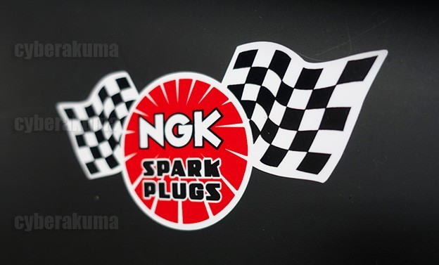 NGK Spark Plugs Racing Flag decal sticker Drag Sponsor 70s 80s MX Choose Size
