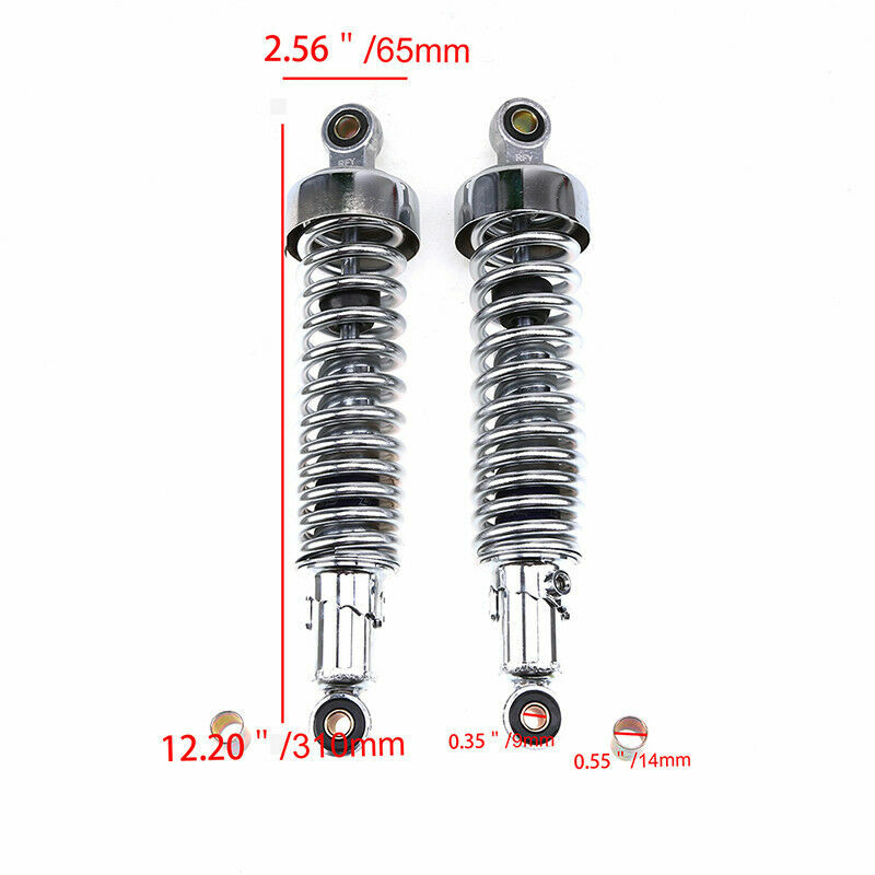 12.2″ Pair Motorcycle Rear Shock Absorber Round Hole Universal Fit For Ducati