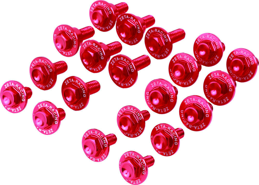 Zeta Body Plastic Bolt Kit Red Anodized Aluminum Suzuki DRZ400SM 05-21