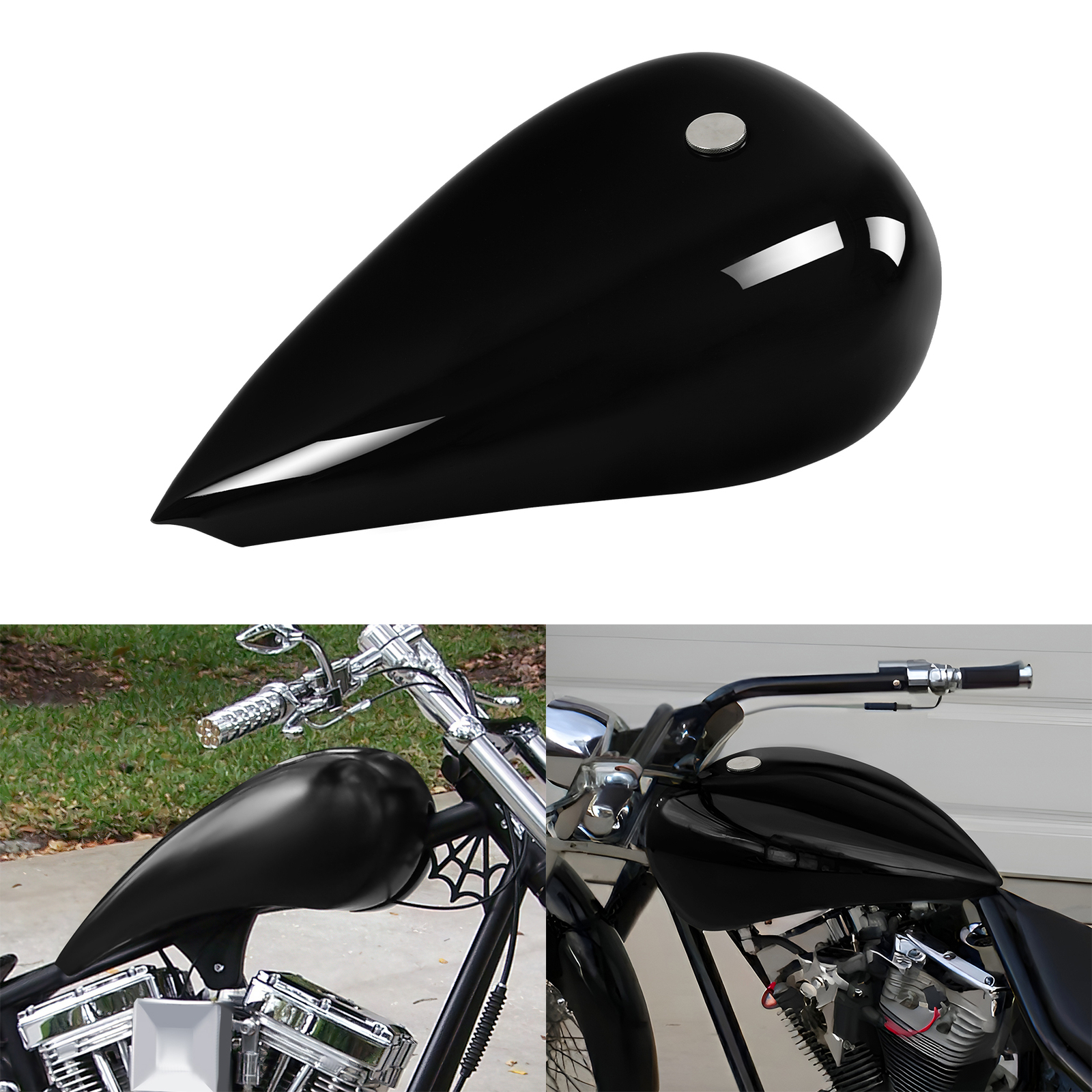Custom 5″ Stretched 4.5 Gallon 4.5gal.Fuel Gas Tank Fit For Harley Touring Glide