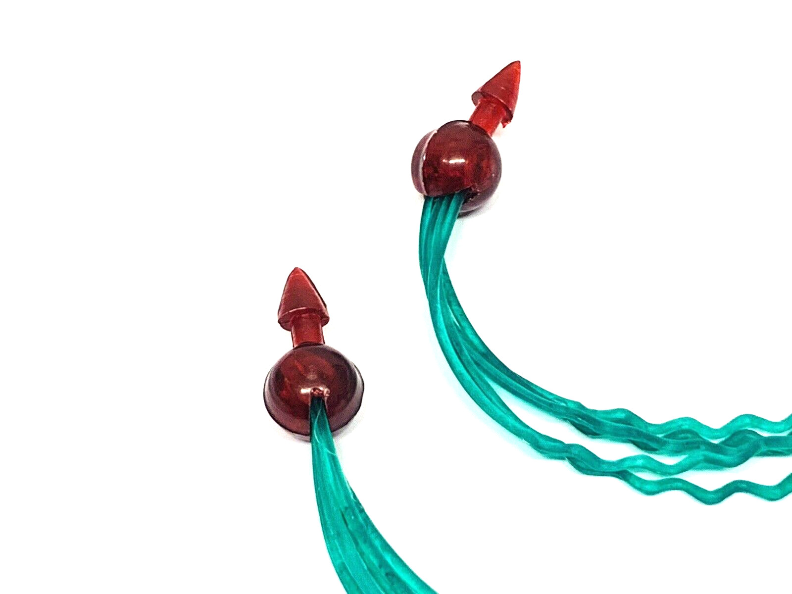 VESPA ITALIAN BIEMME RED BALL GREEN BRITISH MOD STYLE ZIG ZAG TASSELS