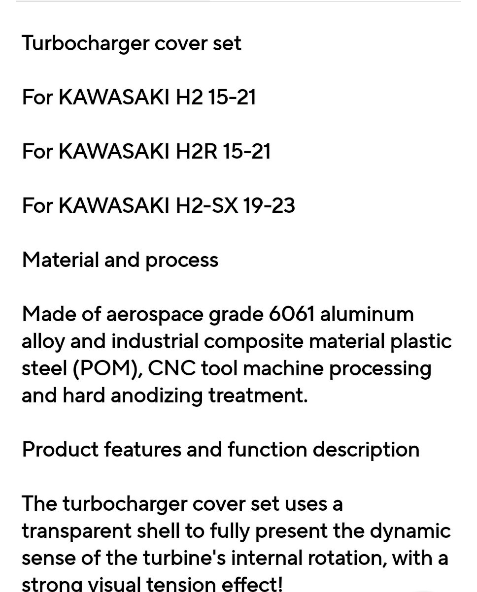 Kawasaki Ninja H2. Sx & H2R Supercharge Cover