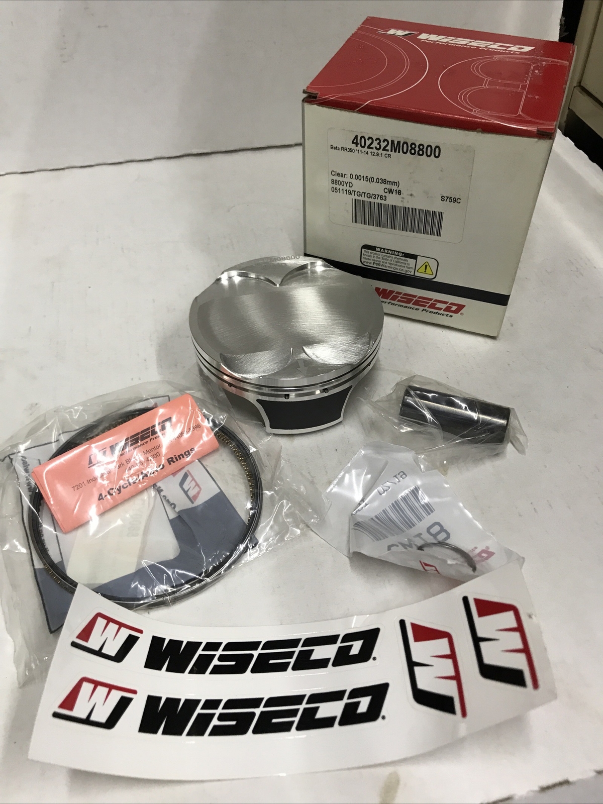 Wiseco Armorglide Piston Kit 88.00 STD 12.9:1 11-14 BETA 350 RR 40232M08800 88mm