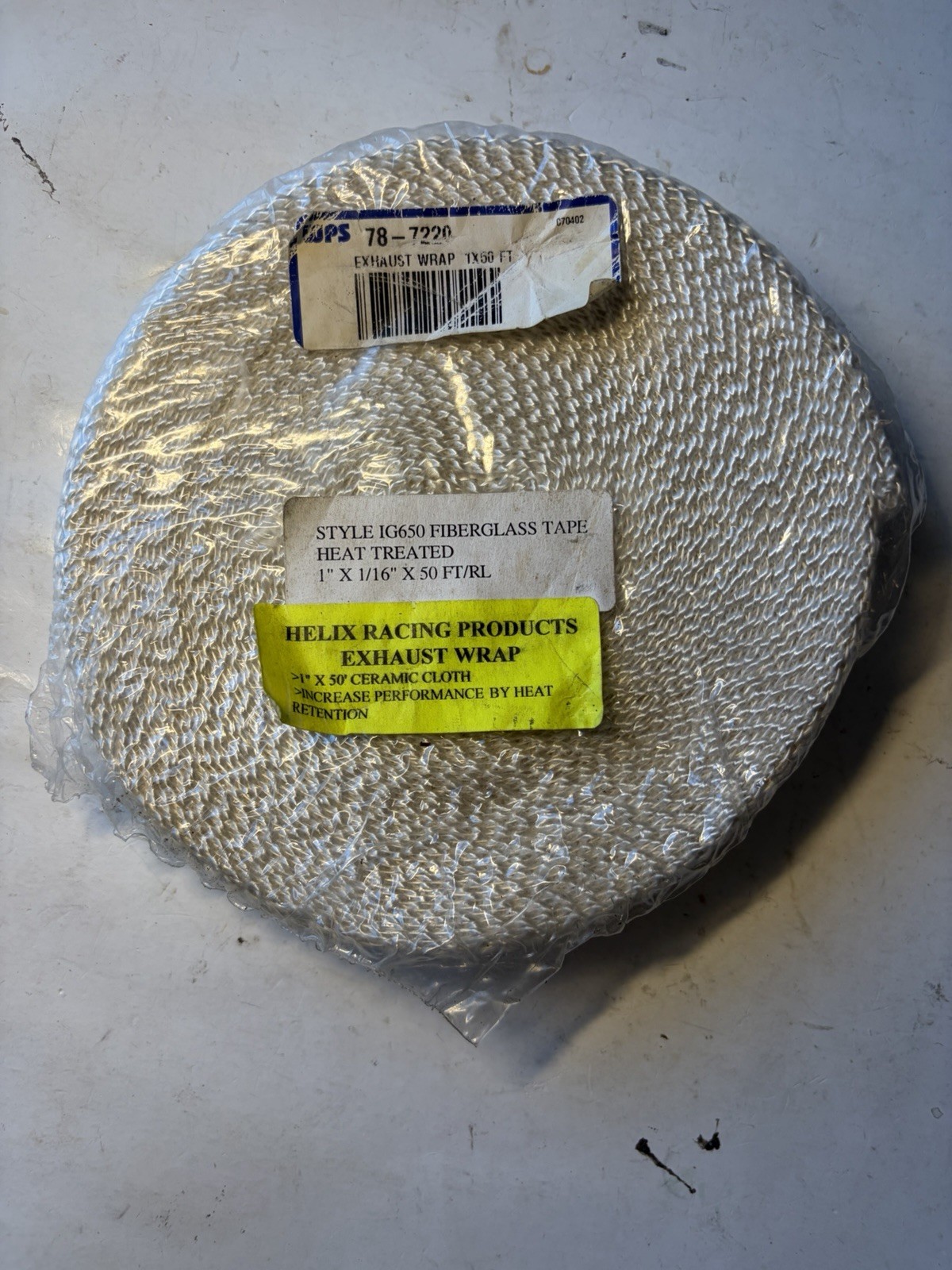 Helix Fiberglass Tape Heat Treated 78-7220 1” Wide X 50’ Long Tan 1/16” Thick