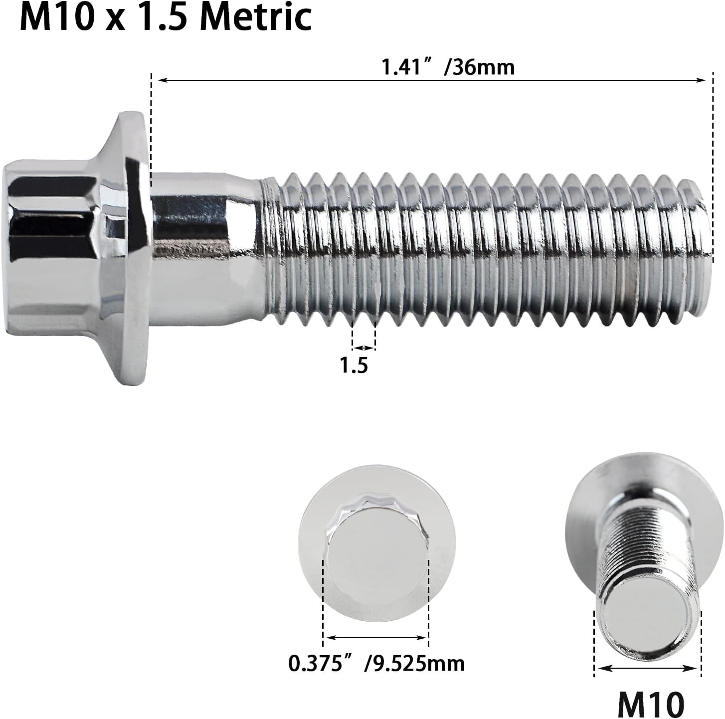 Grade 12.9 Chrome Bolts for Harley Davidson – Front Caliper (4 Pack)
