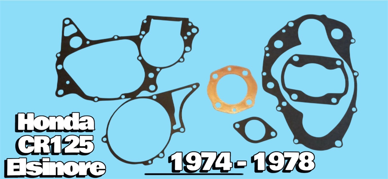 Honda Elsinore CR125 CR 125 Engine GASKET Set 1974-1978 ( 6 Gaskets ) NEW!