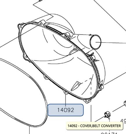 Kawasaki OEM Belt Converter Cover 14092-1007