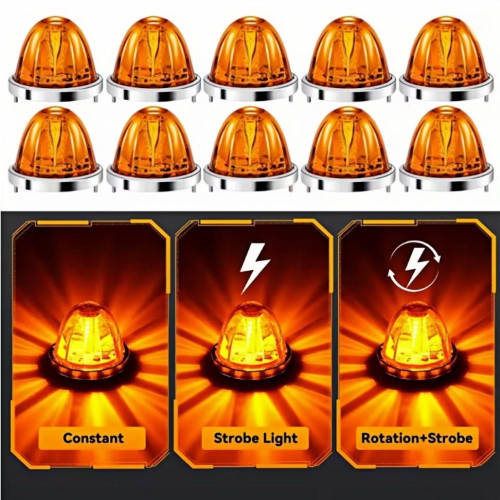 10PCS LED Watermelon Lights 3-Modes Truck Trailer Clearance Marker Light 10-30V
