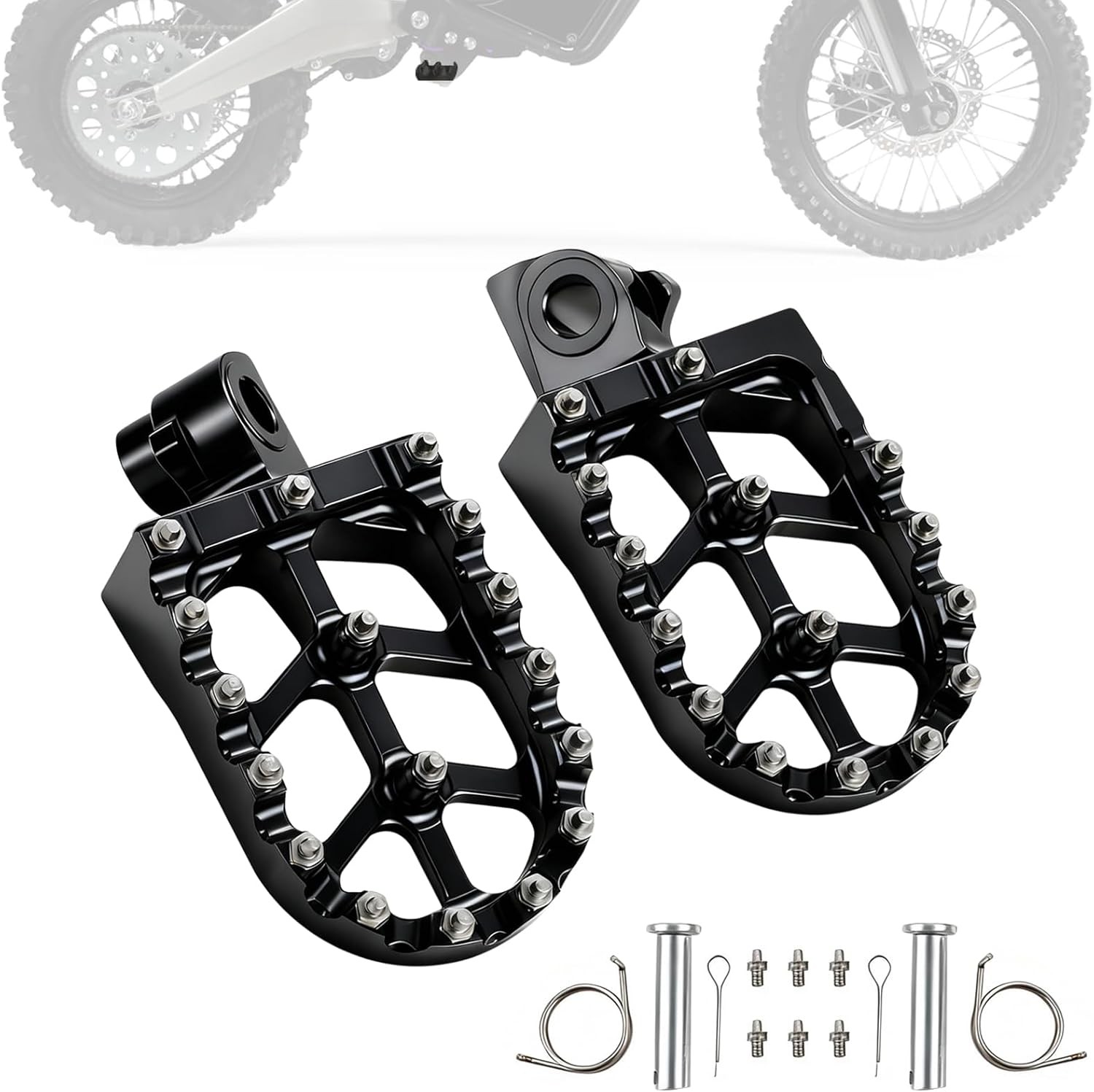 Electric Dirt Bike Foot Pegs Rest Pedal for ETM RTR/Lite – Wider Anti-Skid Black