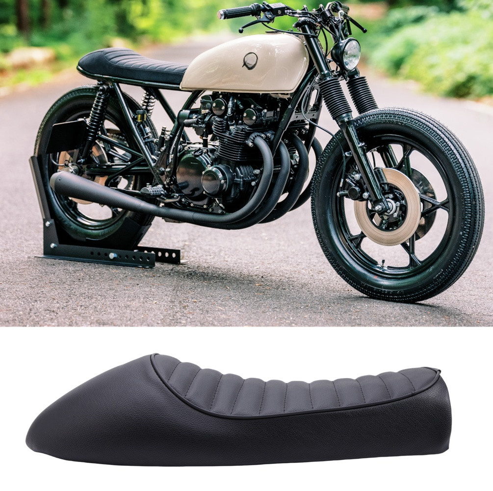 Motorcycle Cafe Racer Seat Retro Leather Saddle For Suzuki GS 125 450 550 850