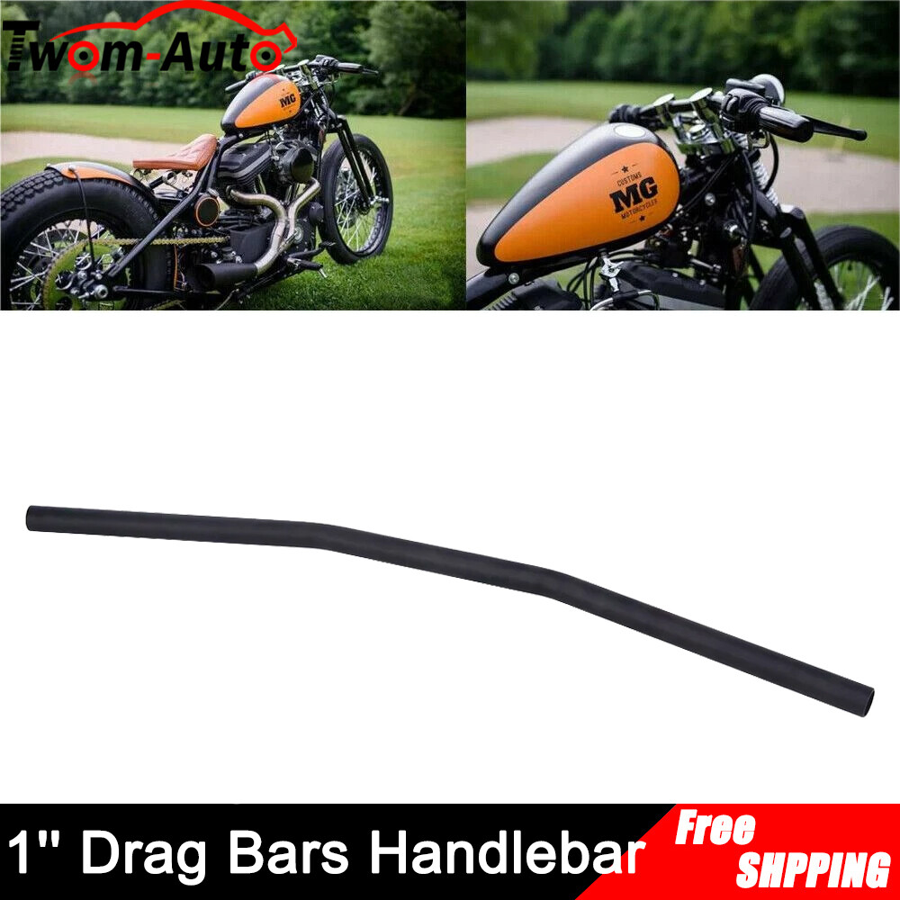 1″ 25mm Black Handlebars Drag Bars For Harley Sportster XL883 1200 Dyna Softail