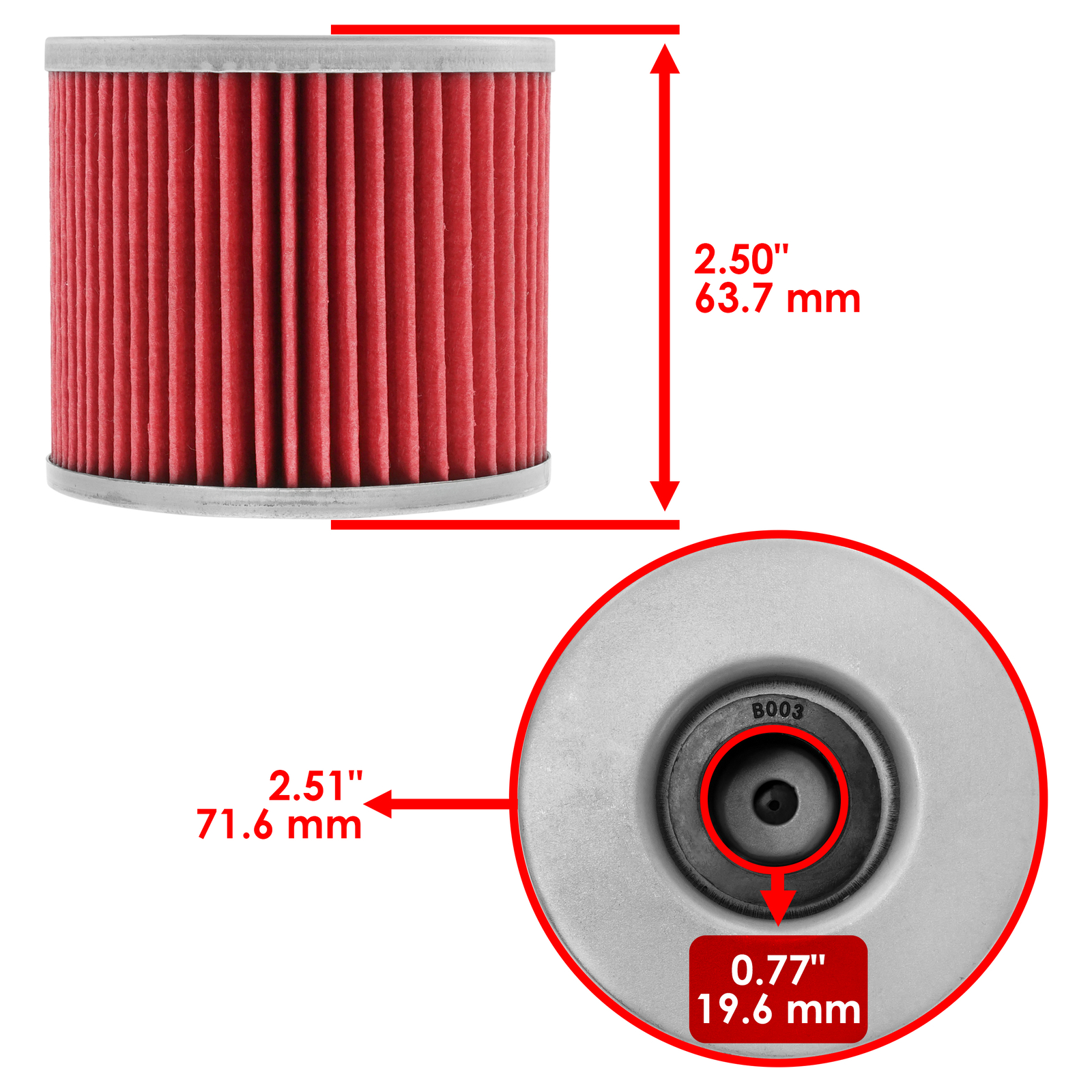 Oil Filter for Suzuki GS550 1977 1978 1979 1980 1983 1984 1985 1986 2-Pack