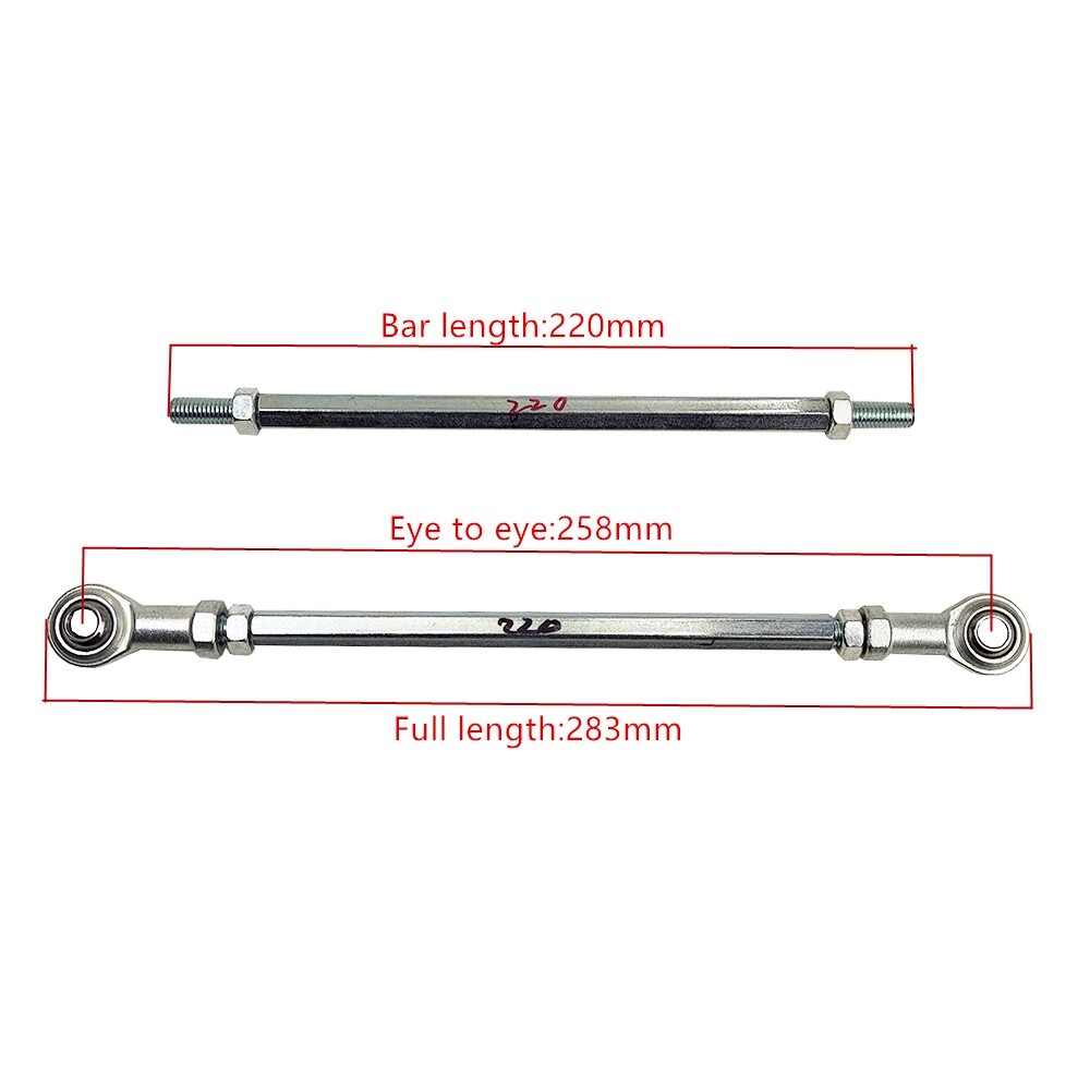 M8 220mm/8.66″ Tie Rod Ball Jointer Steering Linkage Drag Link Left Right Thread