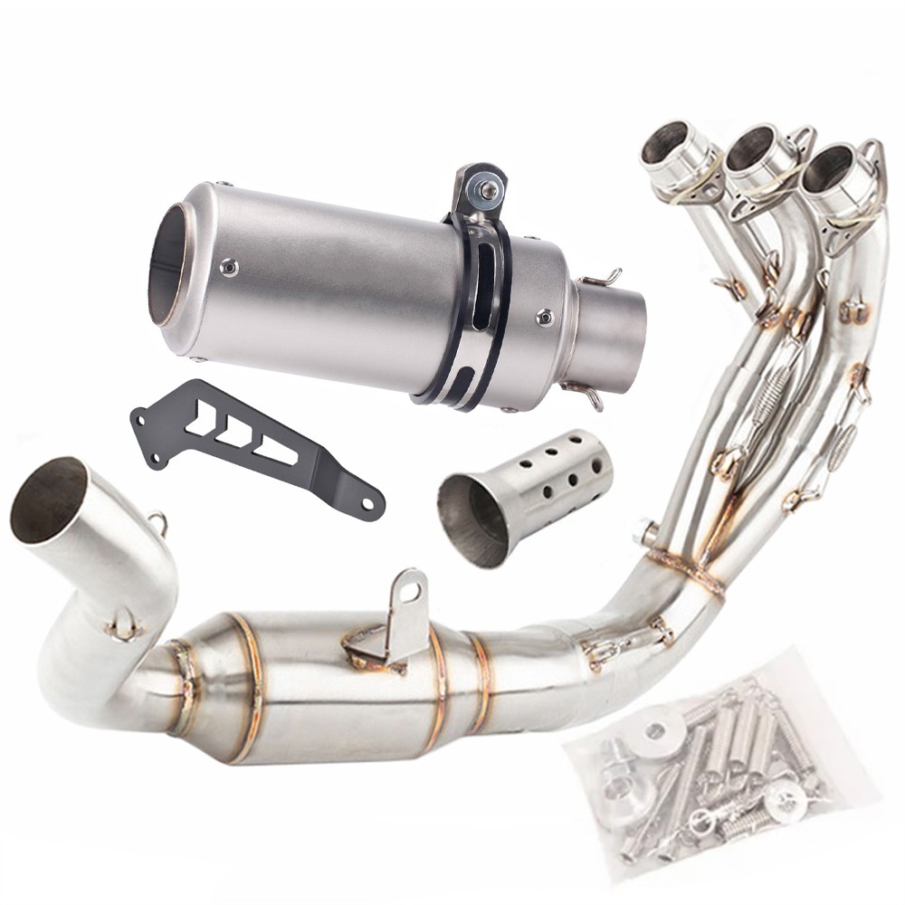 For Yamaha MT09 2020-2023 Slip On Full Exhaust Header Link Pipe Muffler Sliver