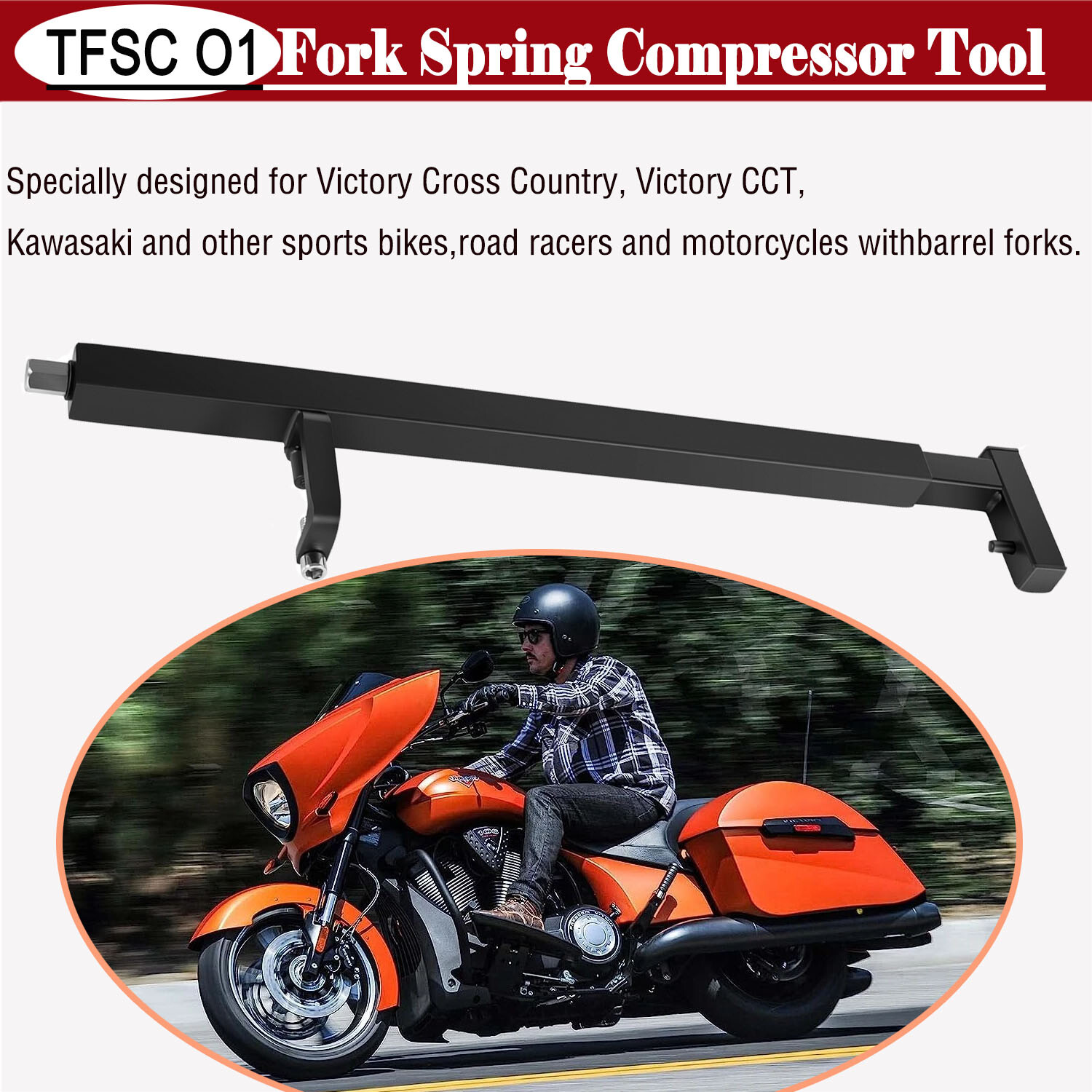 Fork Spring Compressor Tool TFSC 01 For Sport Bikes Road Racers and motorcycles