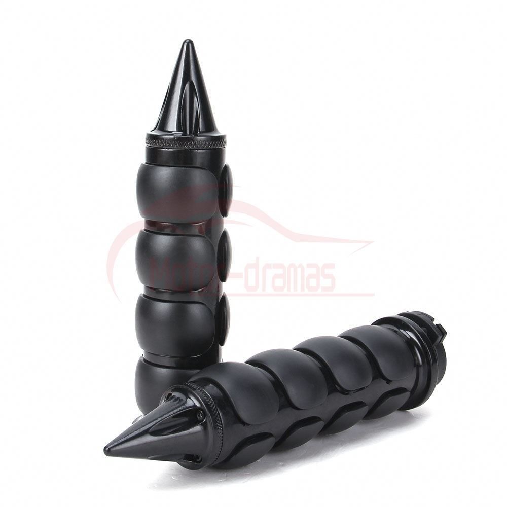 Black Cruiser Motorcycle 1″ Inch Spike Handlebar Hand Grips For Harley Davision
