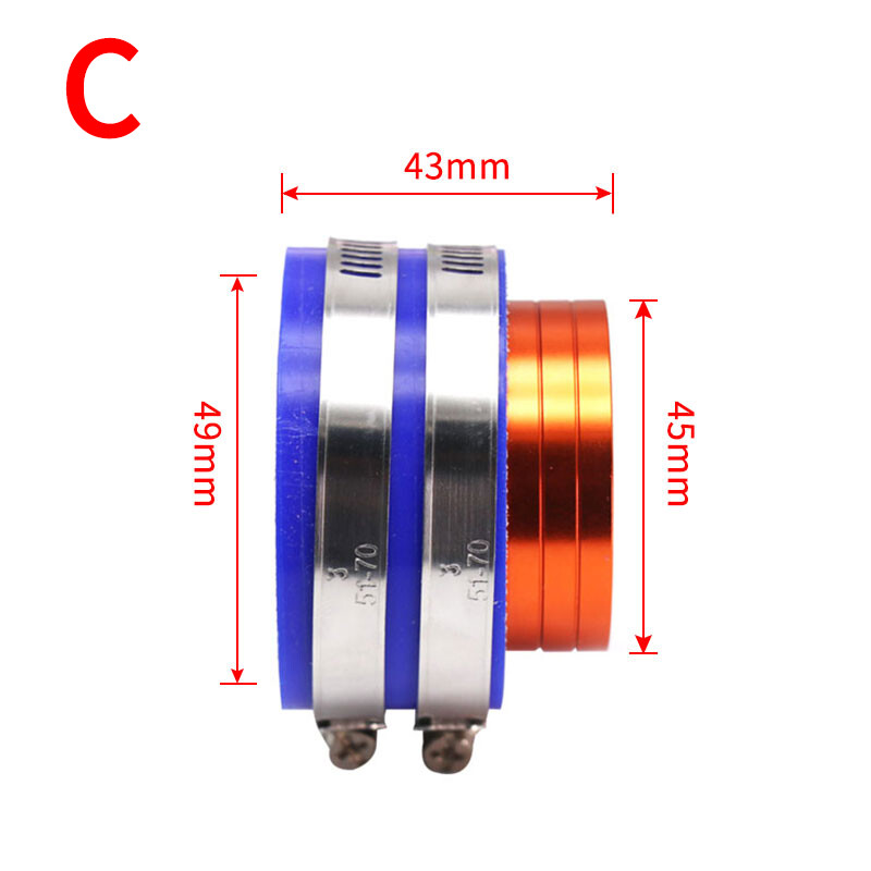 Carburetor Adapter 50mm to 45mm Intake Manifold Boot Air Filter Joint Motorcycle