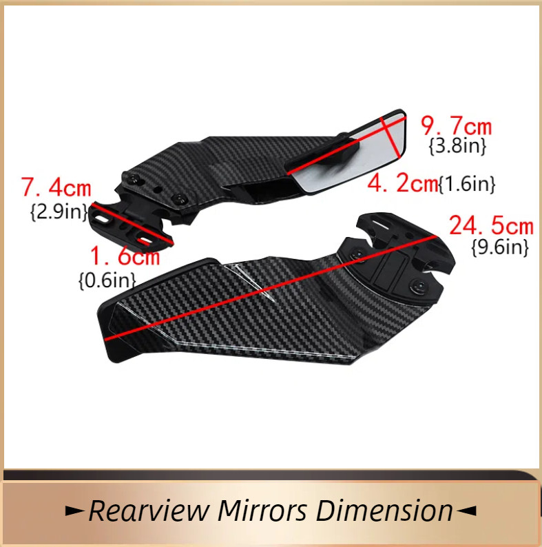 Carbon Fiber Style Black Wind Wing Rearview Mirrors for Suzuki TL1000R 1998-2003