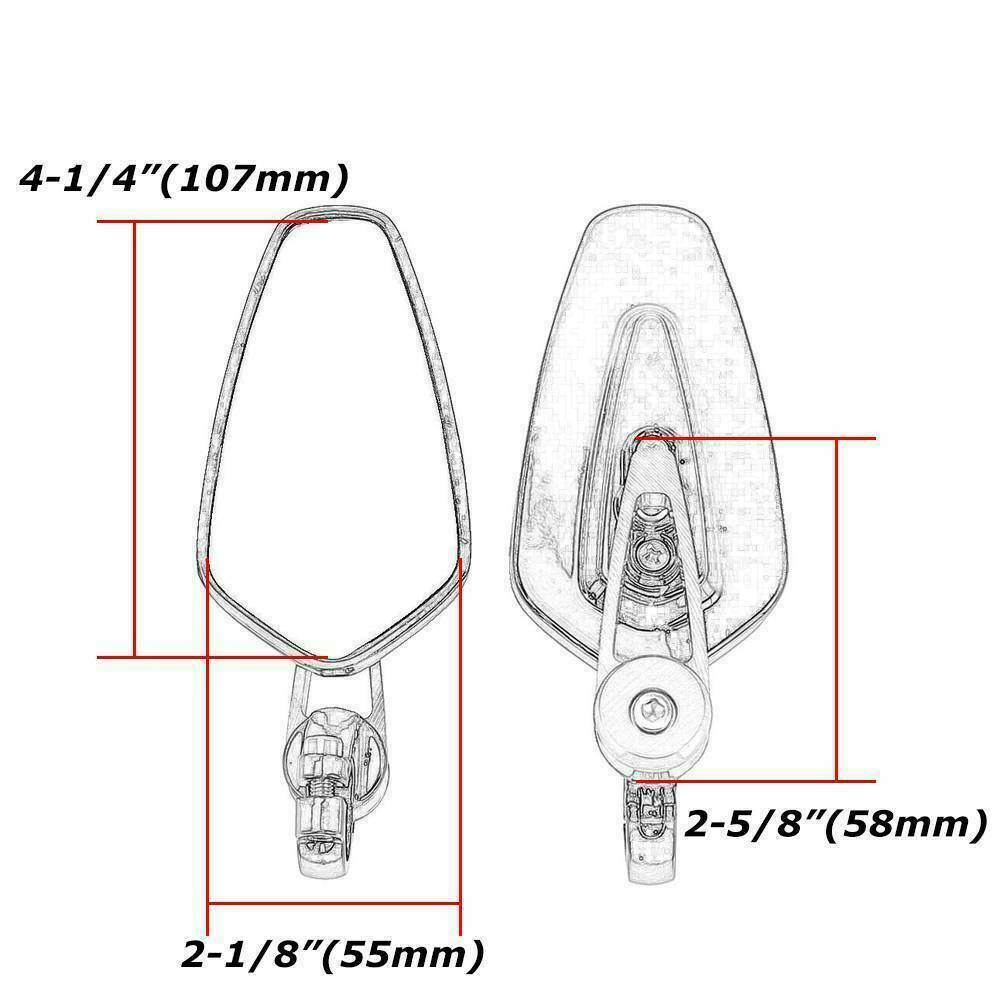 Motorcycle Arrow Oval 7/8″ Bar End Under Over HandleBar Rearview Side Mirror US