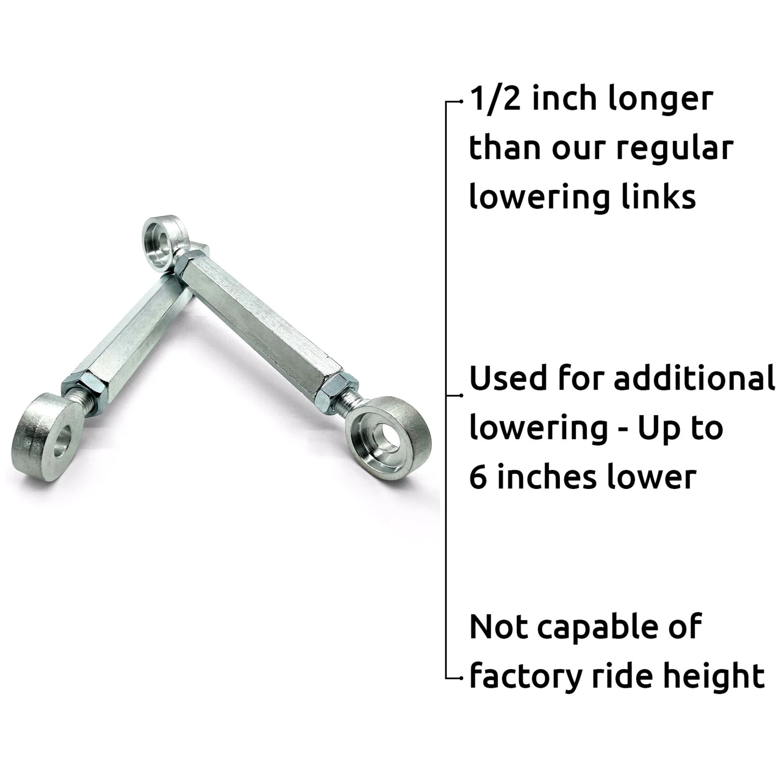 ZX14 ZZR1400 All Years +1/2 Adjustable Lowering Links Kit 2 to 6 Inches Lower