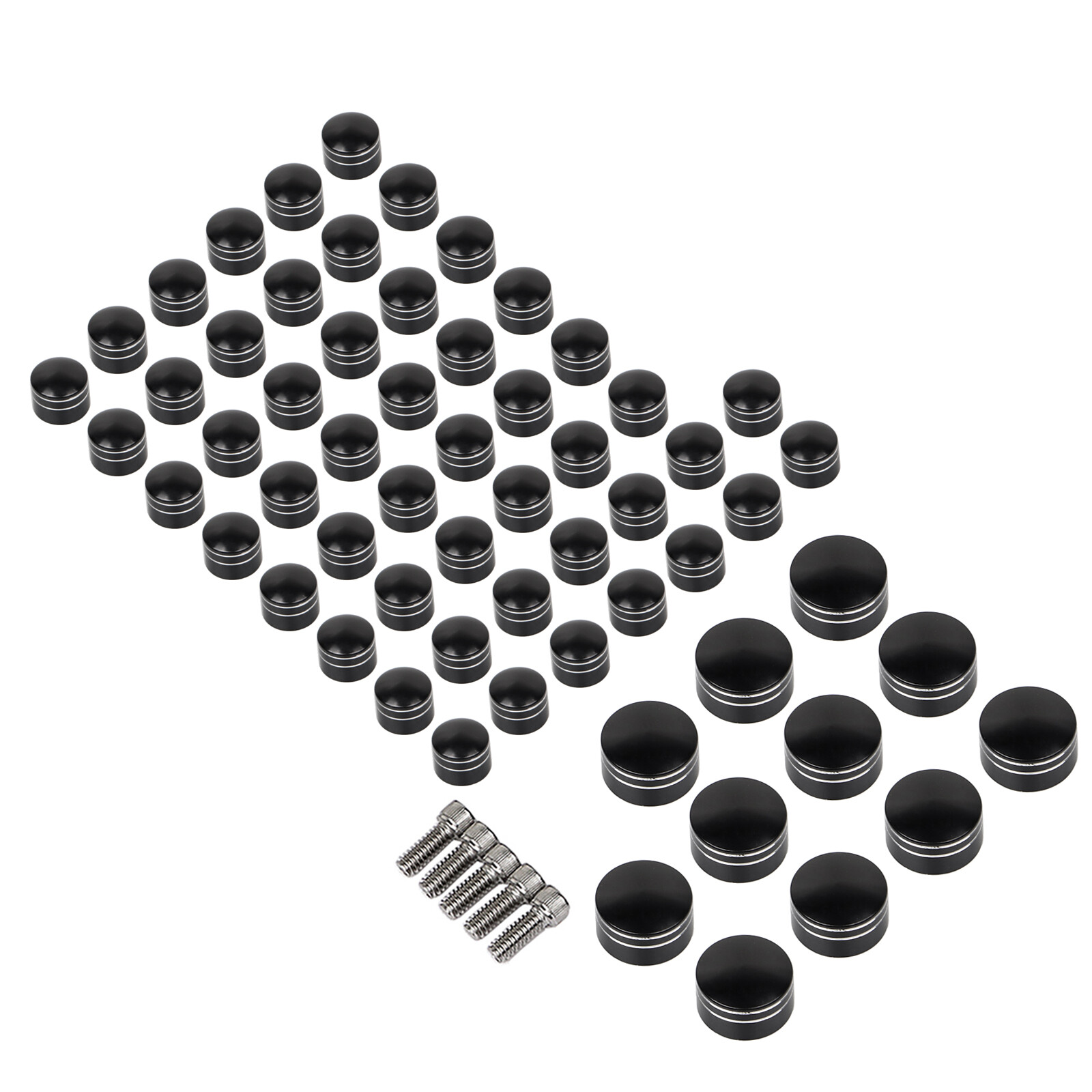 Black Cut Engine Topper Bolt Screw Caps Covers For Harley Breakout Softail FLSTN