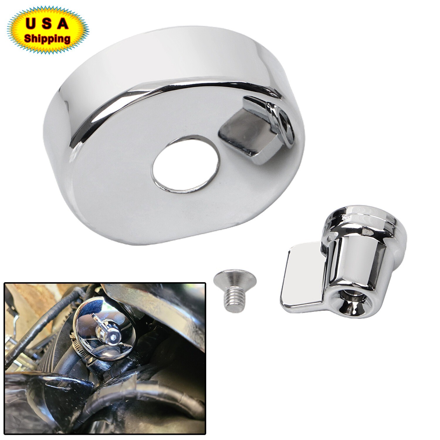 Fuel Valve ABS Plastic Knob & Metal Cover For Honda VTX1300R VTX1300C VTX1300S