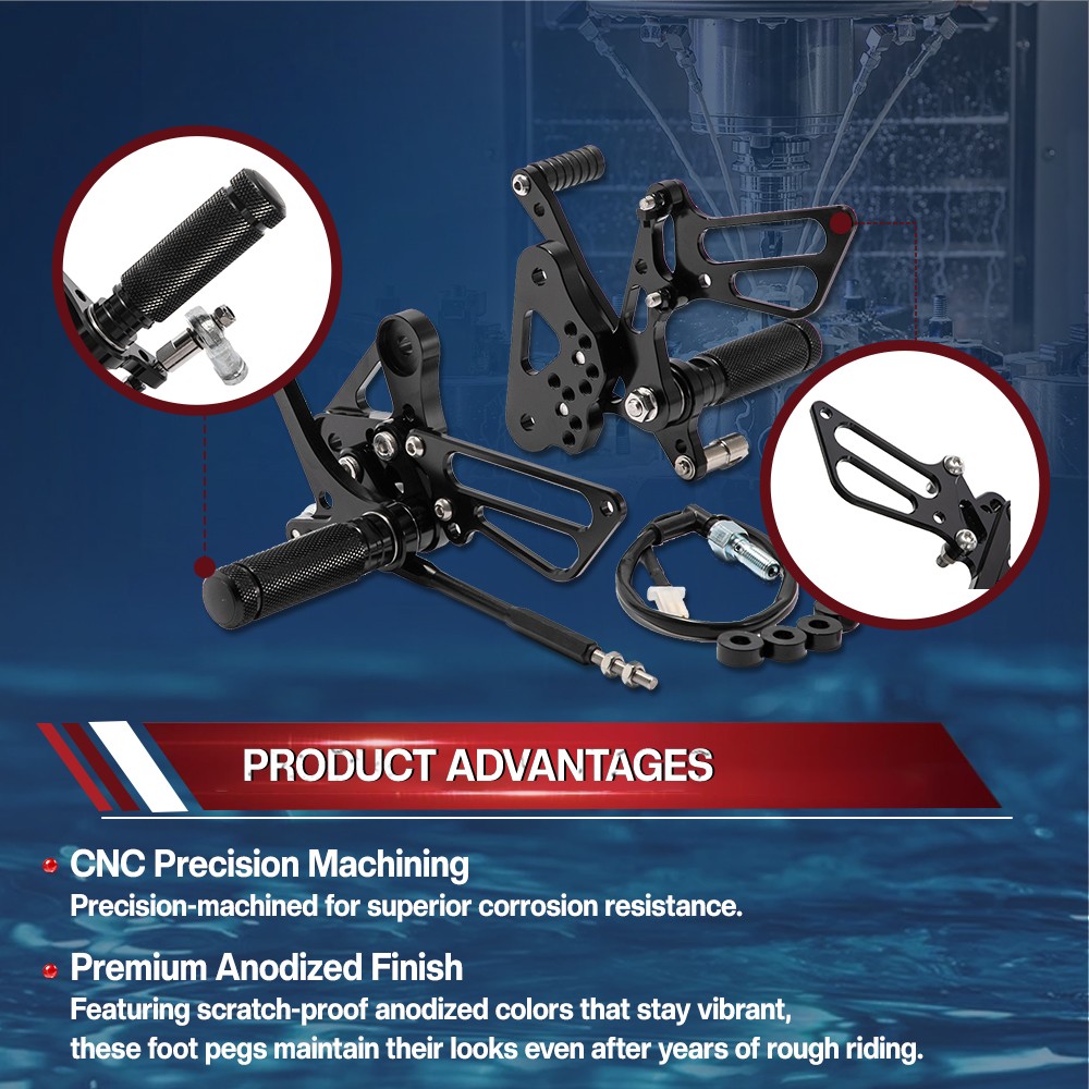 For SUZUKI Rear Set Adjustable Rearsets Footpegs GSX-R GSXR 1000 2005-2006 05 06