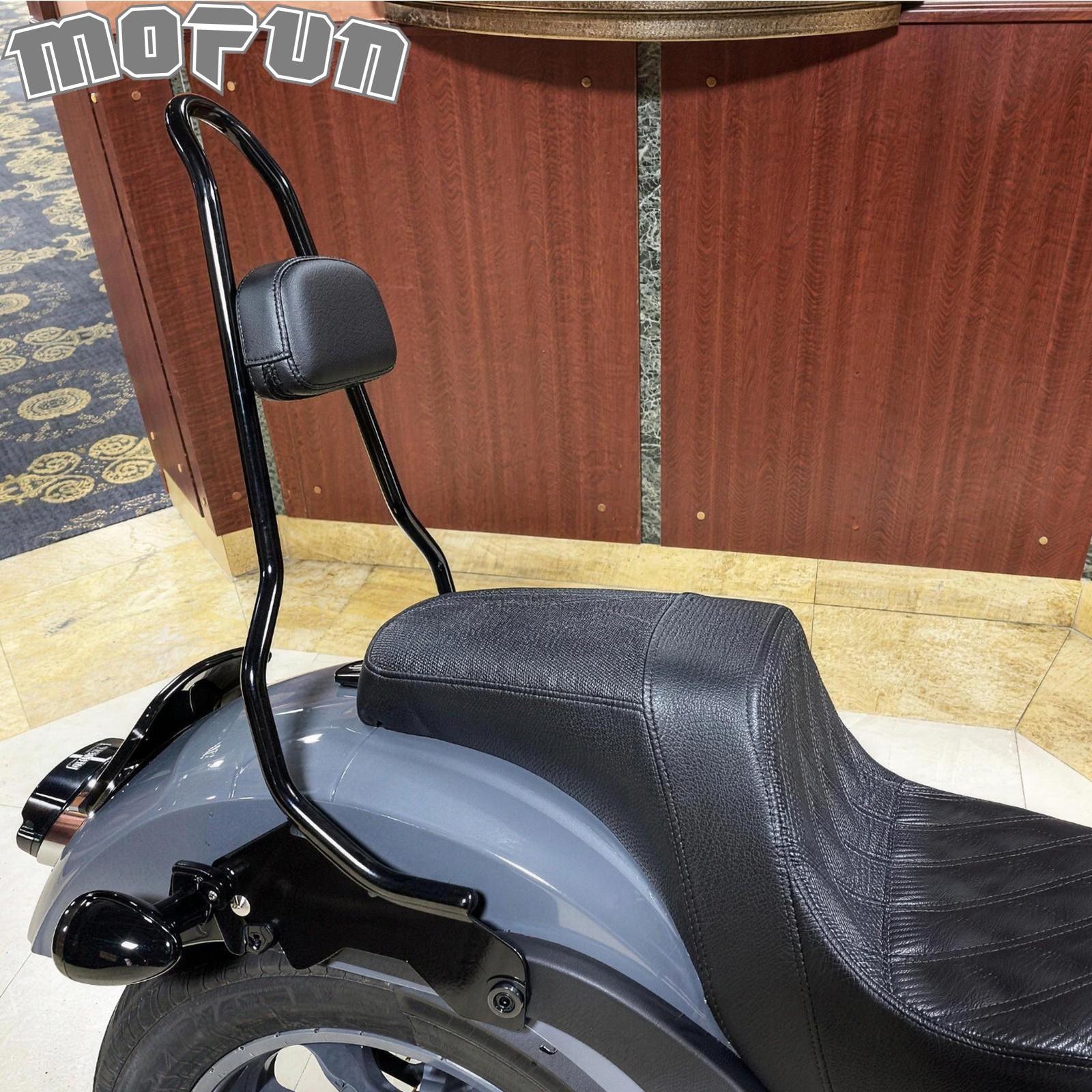 MOFUN 22″ Gloss Black Sissy Bar for Harley Softail FLSB FXLR FXLRS FXLRST 18+