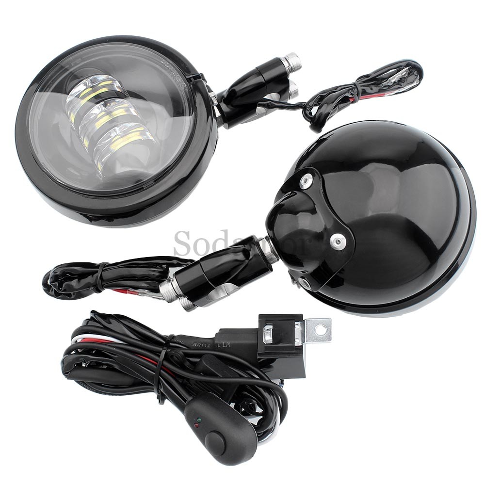 4.5″ Motorcycle LED Passing Driving Light Spot Cold White Fog Lamp For Honda ATV