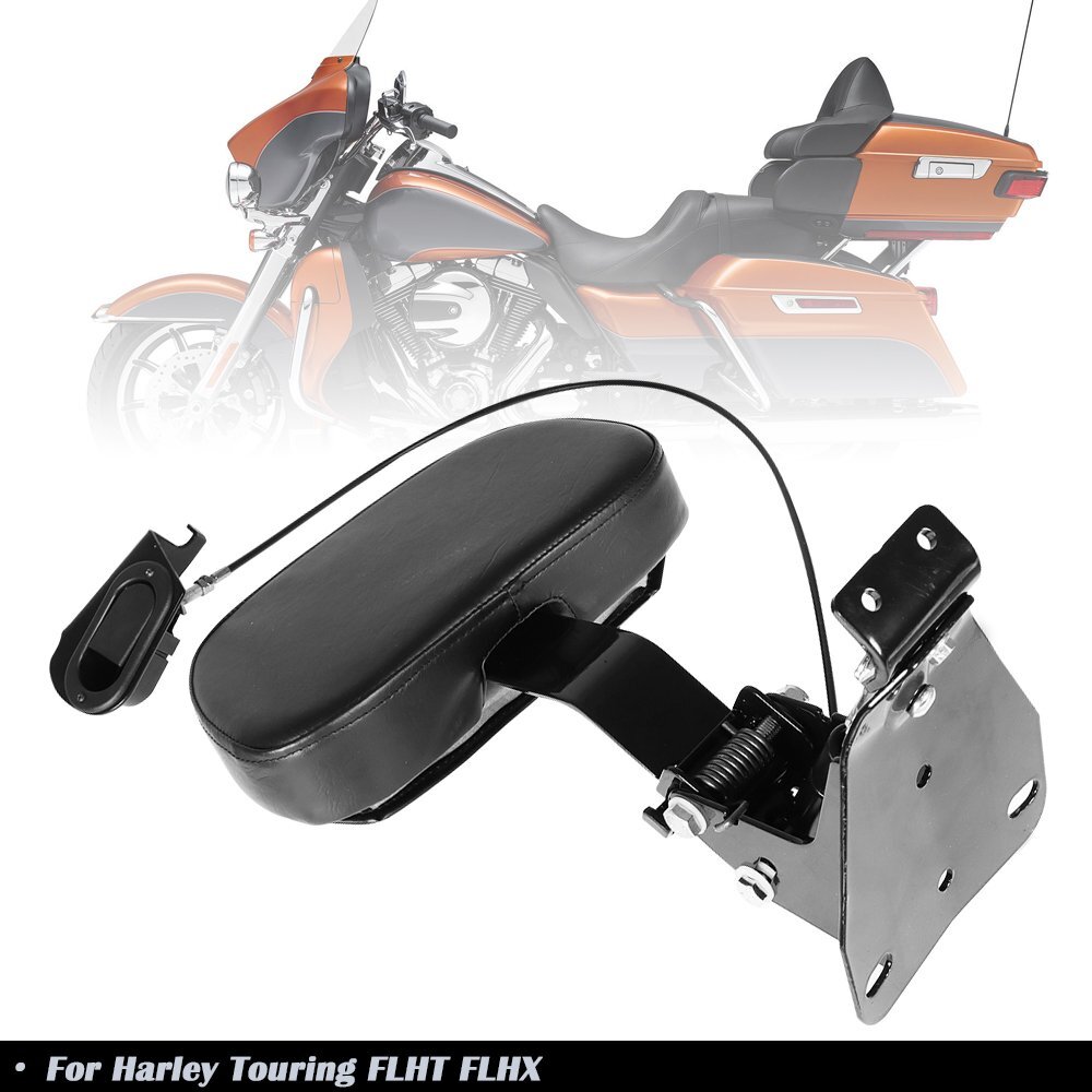 For Touring FLHT FLHX Adjustable Rider Driver Backrest Pad W/Mounting Kit