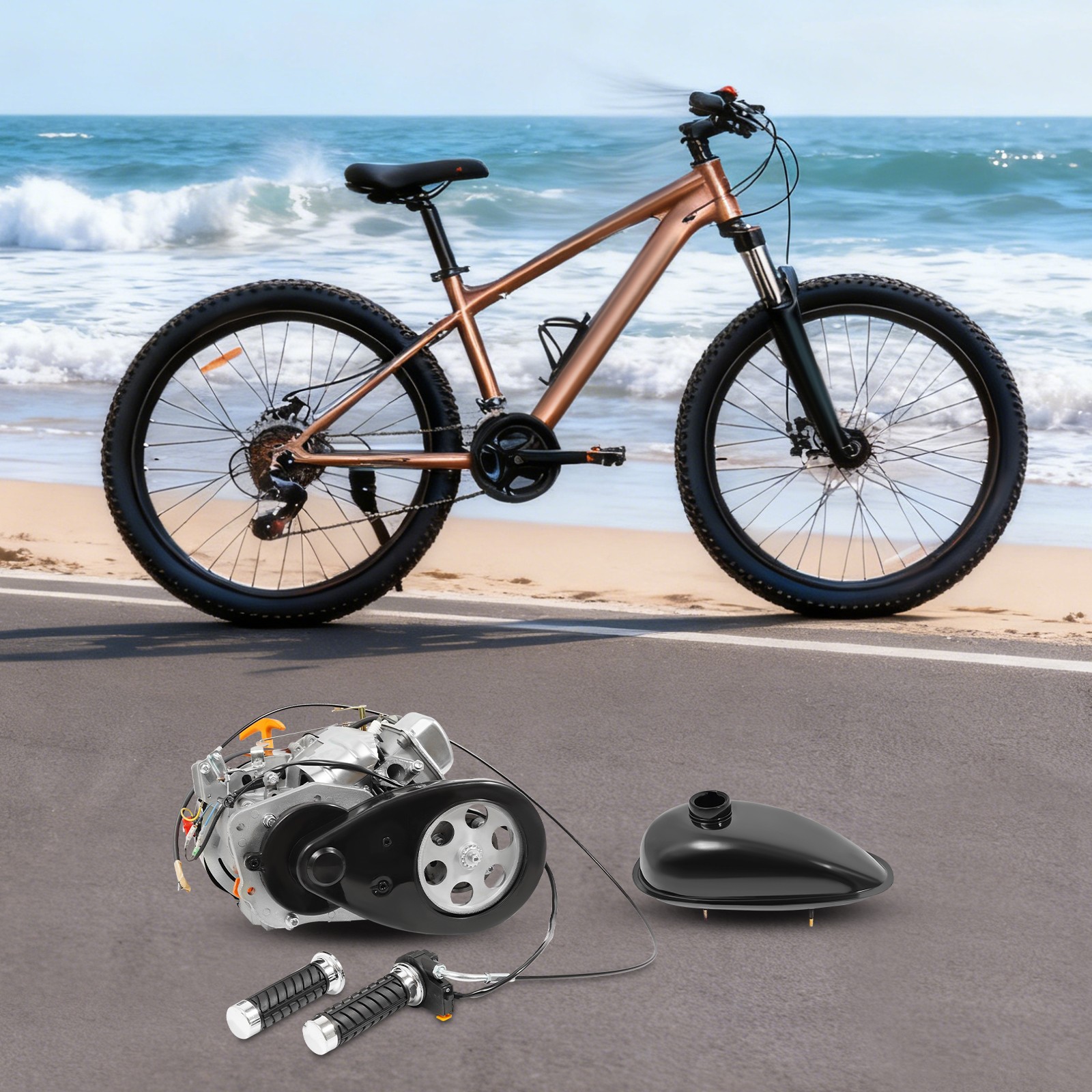 100cc Bike Engine Kit Set Gas Motorized Motor Bicycle Modified Engine 4-stroke!