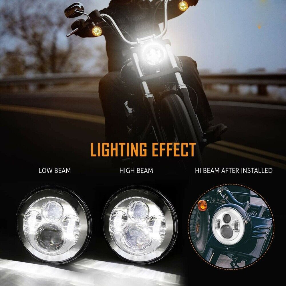 7″ LED Headlight + 4.5″ Fog Light For Kawasaki VN Vulcan 500 750 800 900 1500