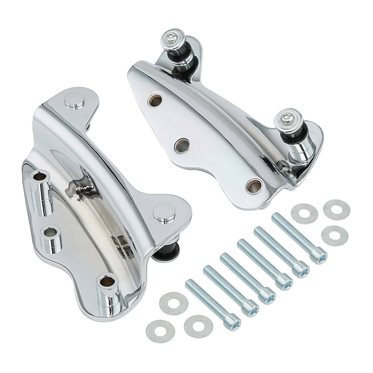 Chrome 4 Point Docking Hardware Kit w/ Cover Fit For Harley Touring 2009-2013