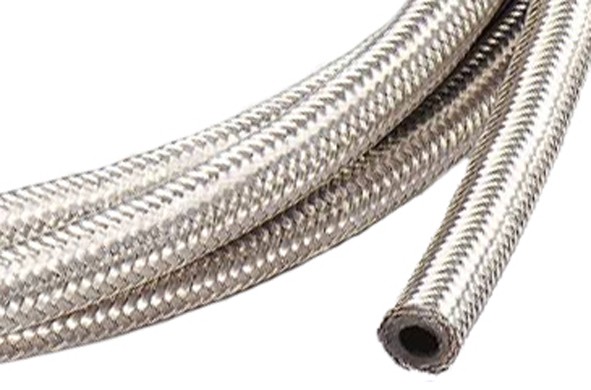 Stainless Steel Braided Hose Oil/Fuel Line I.D. 5/16 inch (8mm), Length = 120 cm