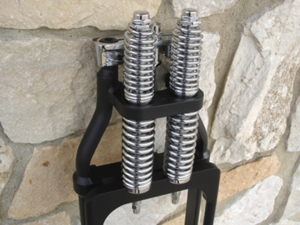 4″ OVER DNA BLACK SPRINGER FRONT END FORKS FOR HARLEY & CHOPPERS LENGTH 27″