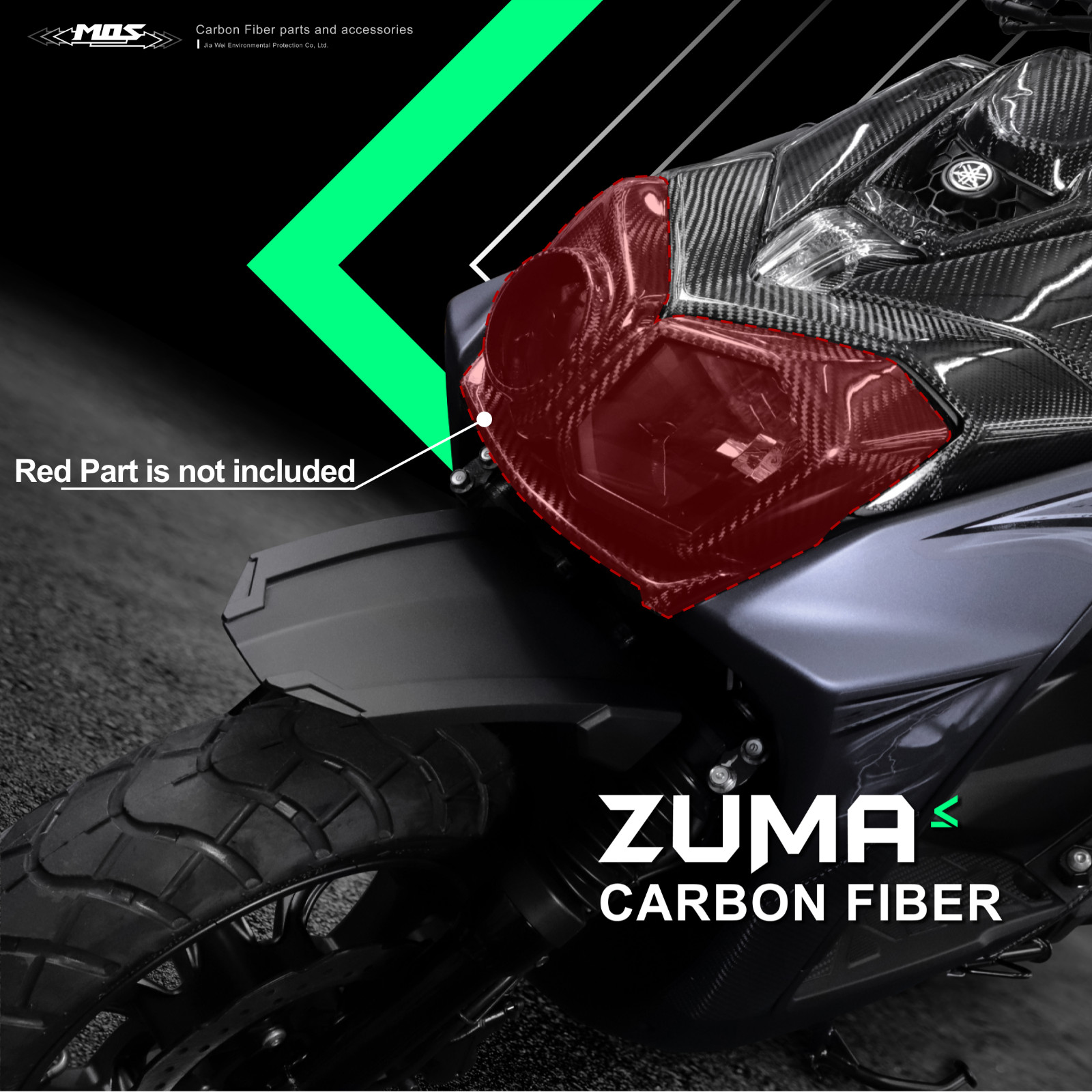 MOS Carbon Fiber Front Cover Set for Yamaha Zuma/ BWS/ Fi 125 2016 – 2021