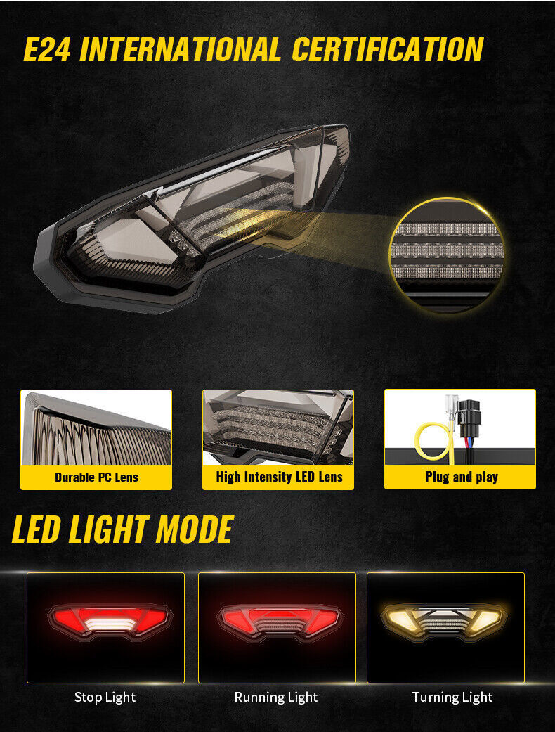 Integrated LED Brake Tail Light Assembly For Yamaha FZ09 MT-09 FJ09 Tracer 900